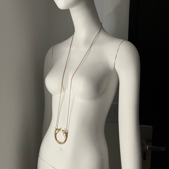 Florenza Gold-Tone Necklace with Circular Horse Pendant - Picture 2 of 6